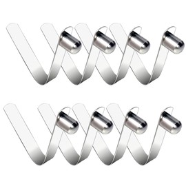 HZMM 8 Pcs Kayak Paddle Spring Snap Clips, Tent Pole Clips, Stainless Steel Push Button Clips, Tent Pole Push Button Spring Clips, Tube Locking Pin Clips for Kayak Paddle Camping Tent Pole (8mm)