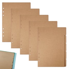 20 Sheets 6 Holes Dividers for Folder Dividers A5 8.3 x 5.5 Inch Direct Writing Folder Index Made of Cardboard Folder Index A5 for Folder A5, Loose Leaf Notebook, Ring Binder Inserts