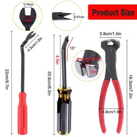 CLcsfwk 3Pcs Upholstery and Construction Staple Remover with Heavy Duty Staple Puller Remover, Tack Puller Tool, Carpet Nail Remover, for Furniture Floors Wall Wooden Case Carton Photo Frame