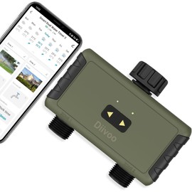 DIIVOO Sprinkler Timer 2Zone Bluetooth Water Timer for Garden Hose Outdoor Programmable