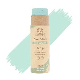 Suntribe Mineral Organic Sun Pen with Zinc SPF 50/30 g - 100% Natural, Reef Proof, Mineral UV Filter - Very Waterproof, Zero Waste - Mint Green