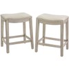 Barton Set of 2 Bar Stools Beige 24" Saddle Backless