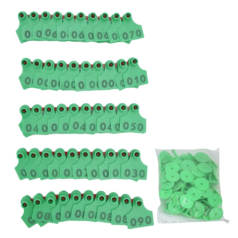 100Pcs TPU Pig Cow Ear Tag with Number 001‑100 Ear