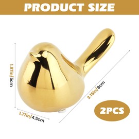 2 Pack Ceramic Gold Birds Toilet Bolt Covers, Decorative Toilet Screw Cover Caps for Bathroom Decor Accessories, Easy Installation
