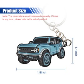 LAINLOY Bronco Car Keychain, Car Fob Cover Cool Mods Accessories, 4-Door Car Key Fob Holder Compatible with Ford Bronco 2021 2022 2023 (Blue)