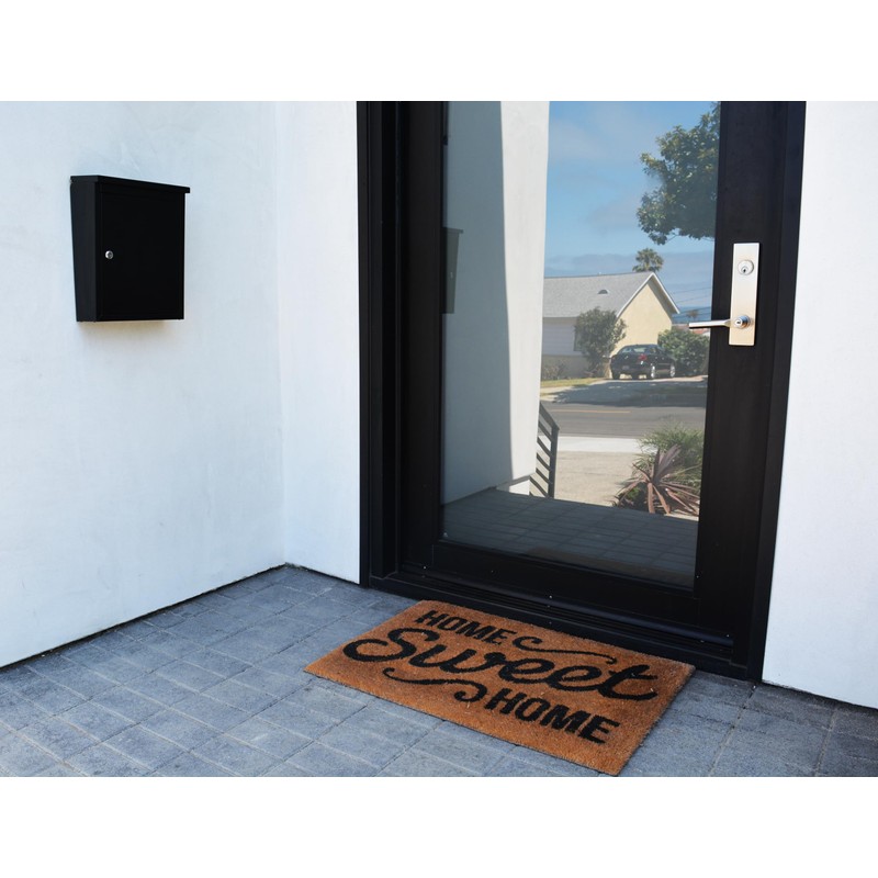 ARCHITECTURAL MAILBOXES 2580B-10 Chelsea Black Locking Wall Mount Mailbox, Medium,