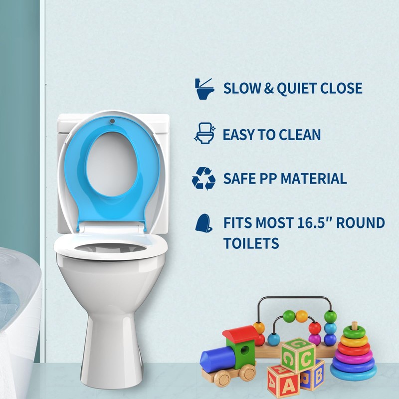 Round Toilet Seat 16.5'' with Toddler Seat Built in, Potty