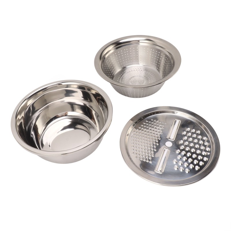 3pcs Stainless Steel Drain Basket Vegetable Cutter 3 in 1