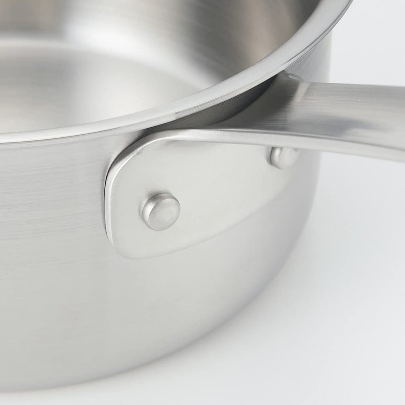 MUJI 82219913 Stainless Aluminum All-Over Three-Layer Steel Milk Pan, Silver,