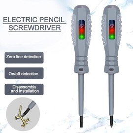 2-in-1 High Torque Strong Magnetic Screwdriver Electricity Detector, High Torque Alloy Dual Light Color Light Measuring Electric Pen, Voltage Detector Pen, Electricity Tester Pen