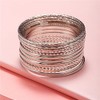 Bohemian Silver Bangle Bracelets Set for Women- Multi Layer Stackable