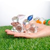 Feelfly Glass Rabbits Figurines Crystal Bunny Collectibles Statues Easter Decor