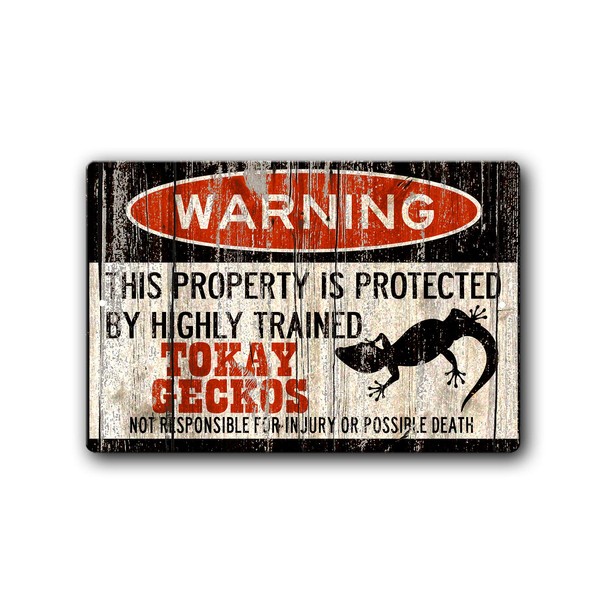 Tokay Gecko Warning Sign, Funny small Pet sign, Lizard warning