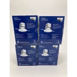 Lithonia Lighting  4 " White Recessed Integrated Baffle LED Light Kit LOT of 4