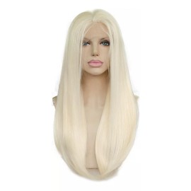 Cbwigs Nueva Moda Blanca Rubia Sintética Encaje Frente Peluc