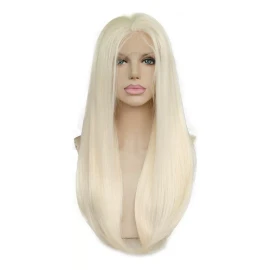 Cbwigs Nueva Moda Blanca Rubia Sintética Encaje Frente Peluc