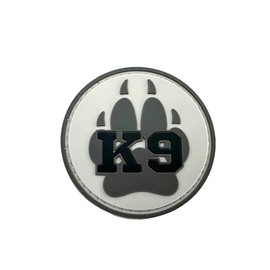 K9 Dog Claw Round Airsoft Paintball PVC Morale Patch (Grey)