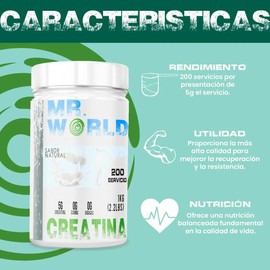 Suplemento Creatina Monohidratada Mr. World 1 Kg 200 Servici