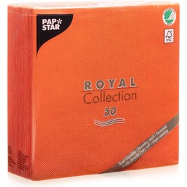 Papstar, 84813 Royal Collection Napkins 1/4 Fold 40 cm x 40 cm Nectarine Pack of 50