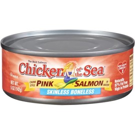 Chicken of The Sea | Pink Salmon - Skinless, Boneless, in Water, Chunk Style | 5oz Cans (Pack of 6 Cans)