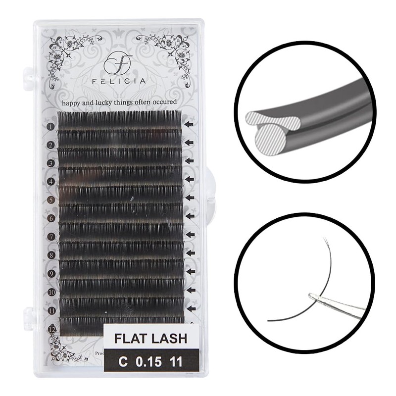 FELICIA Flat Lash Matte Eyelash Extensions Ultra Soft Single Matsueku