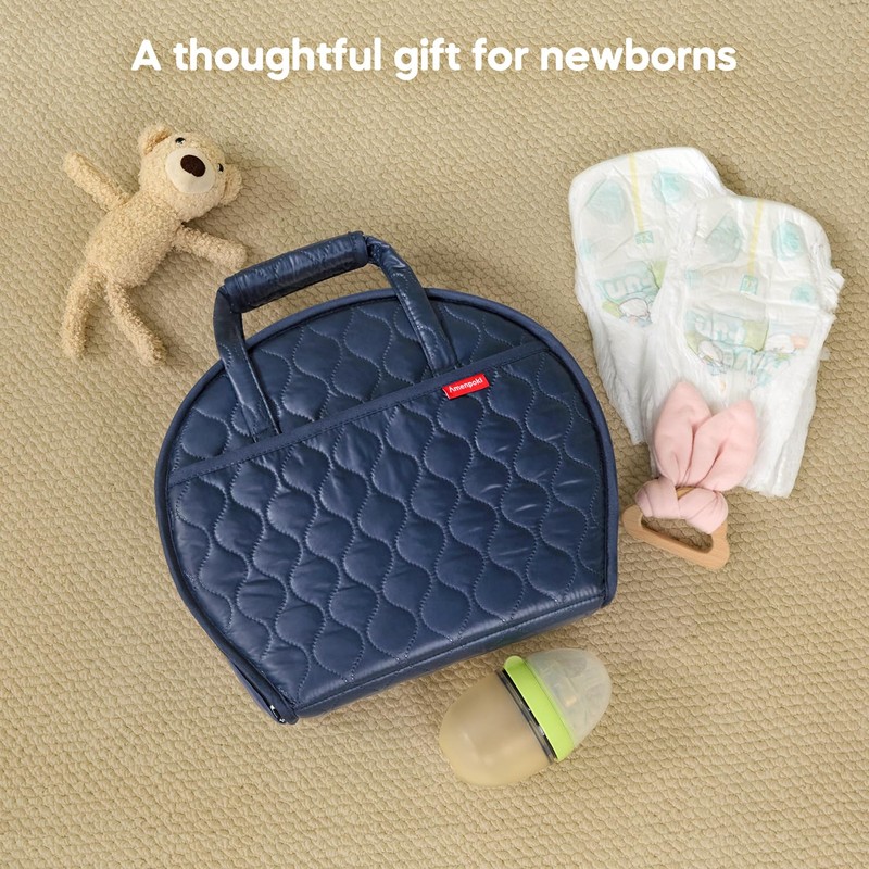Amenpoki Portable Waterproof Leather Diaper Changing Pad Compact for Travel