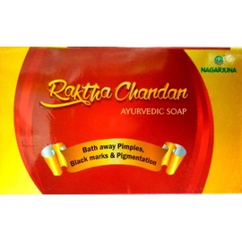 NAGARJUNA Raktha Chandan Ayurvedic Soap, Sandalwood, 75 g, Pack of 7