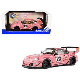 2020 DCD RWB Bodykit #23 'Pink Pig' 1/18 Diecast Model Car Solido's Stylish Pink with Graphics a Unique Toy for Car Enthusiasts