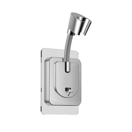 Shower Head Holder Wall Mount, 360° Adjustable Handheld Shower Head Holder, No-Drill Strong Adhesive Shower Wand Holder, Waterproof Shower Handle Holder for Bathroom Accessories Chrome Finish