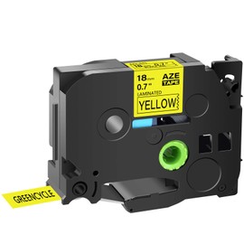 GREENCYCLE 20 Pack Compatible for Brother TZe-641 TZe641 TZ641 TZ-641 AZE Tape 18mm 0.7 Inch 3/4" Black on Yellow Laminated Label Tape for PTD400, PTD400AD, PTD450, PTD600, PTP700, PTP710BT