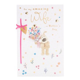 Boofle Amazing Wife Love Blooms Golden Cute Mother's Day Greeting Card