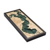Lake Houston, Texas 3-D Nautical Wood Chart, 13.5" x 31"