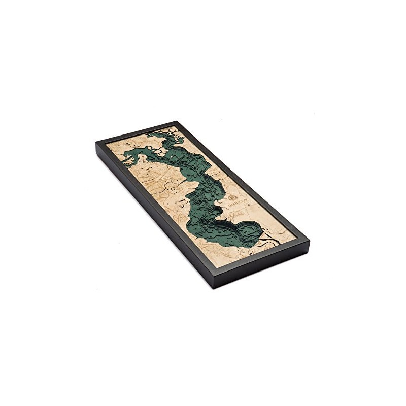 Lake Houston, Texas 3-D Nautical Wood Chart, 13.5" x 31"