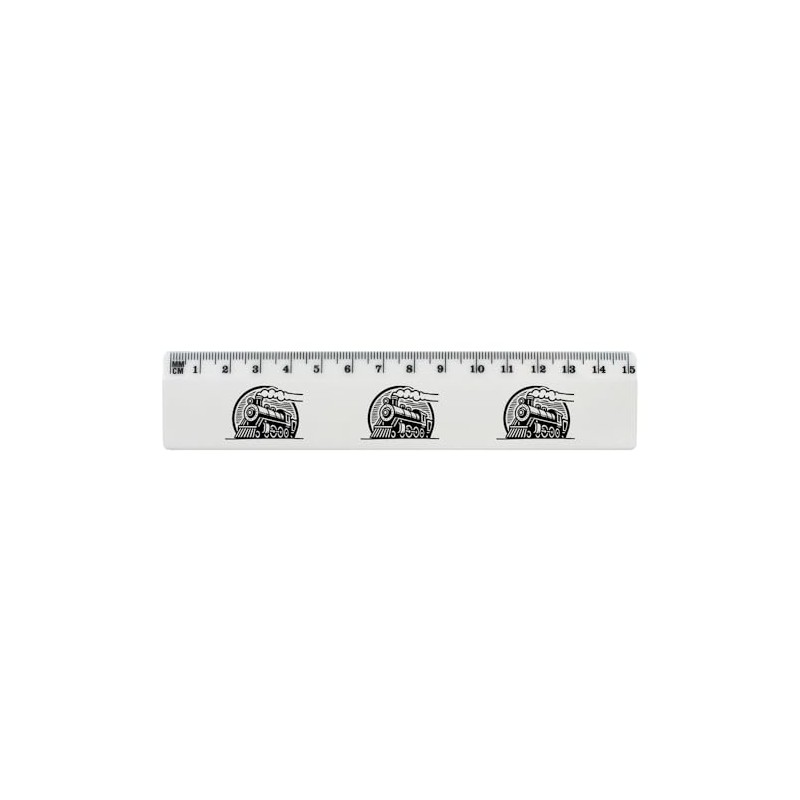'Steam Train' 15cm (6 Inch) White Plastic Ruler (RL00084165)