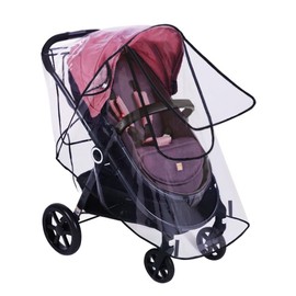 Universal Rain Cover Pushchair Stroller Large Raincover Buggy Pram with Zipper Waterproof Durable Transparent Baby Stroller Carrycots Weather Shield Fit Most Strollers