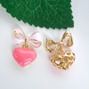 Navachi 18k Gold Plated Bow Heart Colorful Candy Enamel Womens