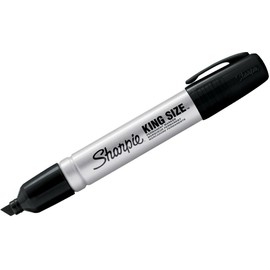 Sharpie 15101PP Pro King Size Permanent Markers, Chisel Tip, Black Ink Marks On Wet and Oily Surfaces, Sturdy Felt Chisel Tip and Durable Body, Pack of 2 Markers