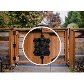 Akatva Self Closing Gate Hinges - Gate Closer Heavy Duty Gate Hinges- Self Closing Metal Gates Hinges - Self Closing Hinges - Auto Close Gate Hinges - Natural Oil Black Finish