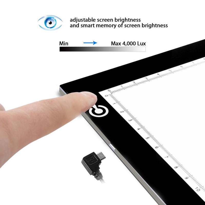LitEnergy A4 LED Copy Board Light Tracing Box, Adjustable USB