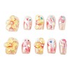 farfarflame Handmade Nail Tip, Short, False Nail Stand, 3D Diamond,