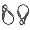 GWYAN 6 Pcs Black 3mm Diameter Braided Steel Safety Lanyard