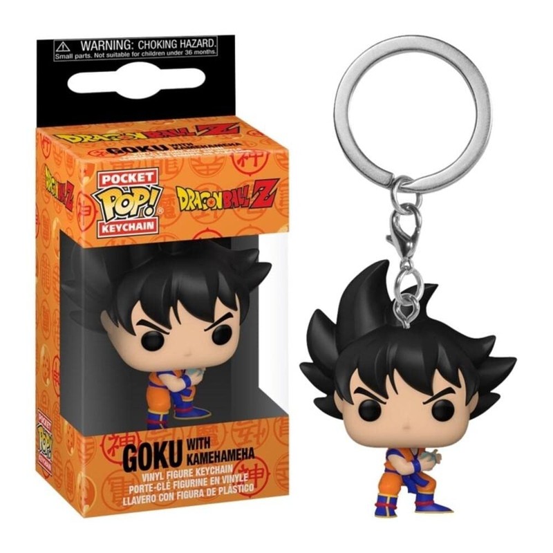 Funko Pocket Pop! Goku Keyring with Kamehameka, Black, Navy, Orange,