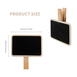 AZKEEGREY 60 Pcs Mini Chalkboards with Peg Clip, Wood Mini Chalkboard signs with stand, Wooden Message Board ,Note Taking, Food Label, Party Decor