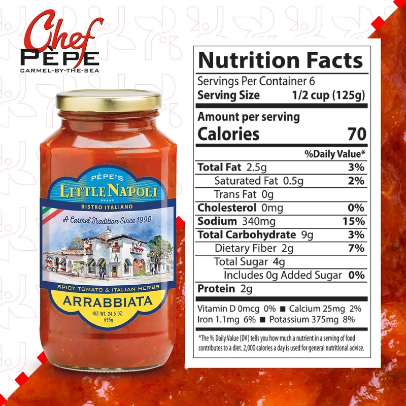 Chef Pèpe's Little Napoli Arrabbiata Sauce - Premium Pasta Sauce
