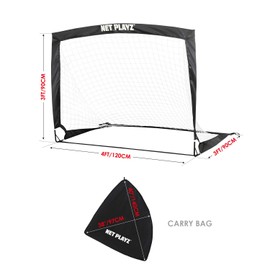 NET PLAYZ 4ftx3ft Easy Fold-Up Portable Training Soccer Goal, Set of 2