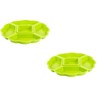 Gariella 2 x Serving Plates, Snack Bowls, Plastic, Appetizer Divider,