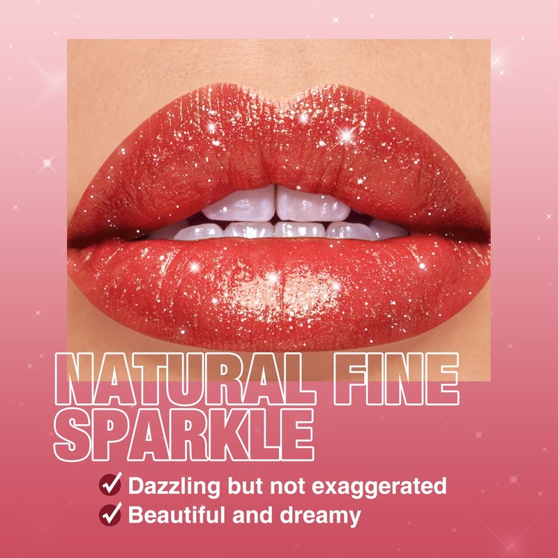 Jolilab Sparkling Lipstick Lip Gloss Long Lasting Waterproof Moisturizer Lip