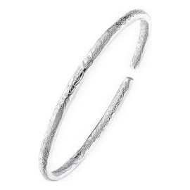 Brazalete De Pulsera De Mujer Tallado En Plata De Ley S925