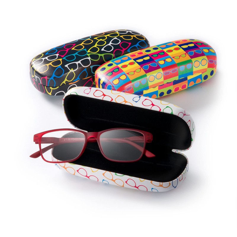 FEFI - Hard case glasses case with matching microfibre cloth,