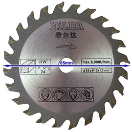 Circular Saw Blade 85mm Diameter x 10mm Bore x 24T Wood Cutting